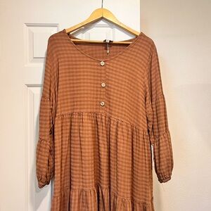 Hayden Rust gingham dress